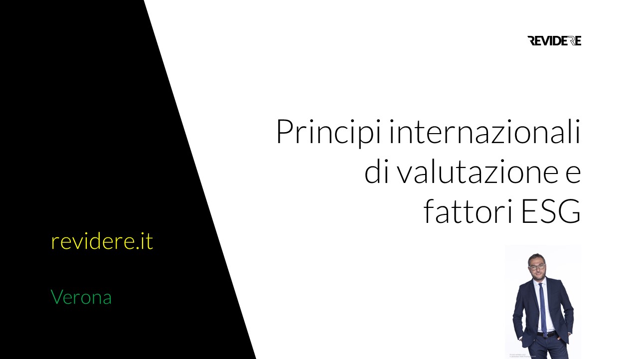 Principi internazionali di valutazione (IVS) e fattori ESG